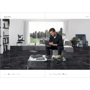 Carrelage en porcelaine poli décoratif de grande taille, style Forêt Noire de Taïwan, 800x2400mm, pour salle de bain espagnole, extérieur et hall, effet brique. - Product Image 3
