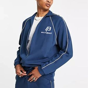 Conjunto Deportivo con Capucha para Hombre BULKBEAR, Negro y Gris, Manga Larga, Cierre de Cremallera, Sudadera Informal, Pantalones Deportivos, Color Sólido, Resistente al Viento, Invierno, 100% - Product Image 2