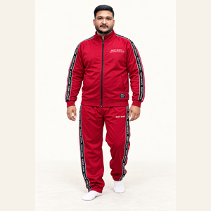 Conjunto Deportivo para Hombre con Cintas Laterales, Chaqueta con Cierre y Pantalones de Tejido Liso, Personalizable con Bordado e Impresión, Ropa de Invierno - Product Image 3