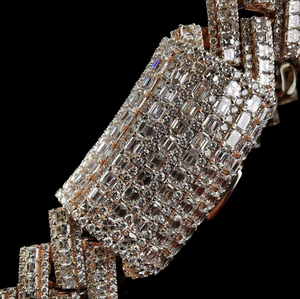 Best Price Jewelux IGI Certified <b>Statement</b> <b>Necklace</b> 925 Silver Black Rhodium Moissanite Cushion Cut Geometric Bead Chain - Product Image 3