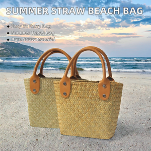 Bolso de Paja Tejido a Mano, Diseño Oceánico Global, para Mujer, Verano, Vacaciones, Viajes, Portátil, Abierto, 2-2.9L - Product Image 3