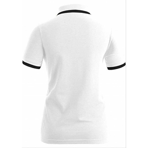 Polo blanc pour femme, manches courtes, couleur unie, décontracté, en piqué de coton, longueur normale, tissu tricoté, T-shirt polo ODM OEM - Product Image 2
