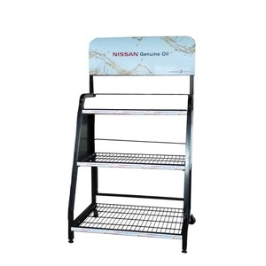 Heavy Duty Casual <b>Wire</b> Basket Display <b>Rack</b> with Easy Assembly 3 <b>Shelves</b> Self-adhesive Installation for Indoor Retail Storage - Product Image 5