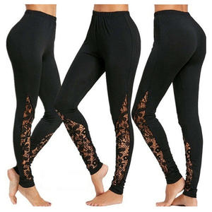Women's Black High Elastic Waist Full Length Leggings UV Protection Breathable Stretchy Sexy Style All Seasons Wear - Product Image 1