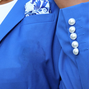 Ensemble de costume bleu sur mesure pour femme ZPB, blazer à manches longues, ensemble pantalon deux pièces formel pour le bureau, tenue professionnelle pour femme, fabrication - Product Image 6