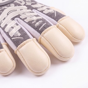 Guantes de portero de fútbol profesional de cuero con logotipo personalizado al por mayor 2025-26 transpirables de alta calidad antideslizantes impermeables - Product Image 2