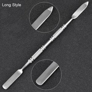 KAAMIR INSTRUMENTS Repousse-cuticules réutilisable en acier inoxydable avec logo personnalisé, lot de 2 spatules plates à double extrémité et grattoir - Product Image 4