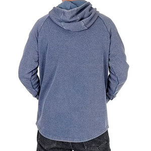 Sudadera con Capucha Azul para Hombre, Manga Larga, Logotipo Bordado, Bolsillo en el Pecho Izquierdo, Corte Regular Informal, Ropa de Otoño - Product Image 4