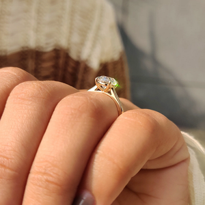 Bague de fiançailles solitaire en diamant de laboratoire taille ancienne européenne, or massif 14K 18K, bijou élégant pour mariage, cadeau, fête - Product Image 6