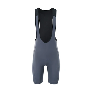 Pantalones Cortos de Ciclismo para Hombre, Ajustados, Grises y Negros, con Tirantes y Acolchado de Gamuza - Product Image 1