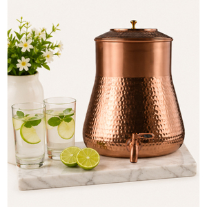 Pure Hammered Copper <b>Water</b> <b>Dispenser</b> <b>for</b> Ayurvedic Wellness Traditional Copper <b>Water</b> Tank with Leakproof Tap <b>for</b> Home <b>Office</b> - Product Image 6