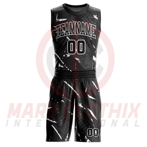 Best Quality Breathable Sublimation Printed 100% Polyester Quick Dry Basketball Uniform Front Logo Custom Color Design Unisex - Product Image 2