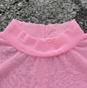 Top corto de malla transparente tejido para mujer con cuello alto, camisa corta transparente de manga corta, tops ligeros de secado rápido para mujer - Product Image 5