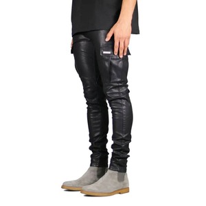 Mens Fashion Slim Fit Leather Pants High Quality Genuine Leather Men's Pant Leather Pants With Best Price - Product Image 2