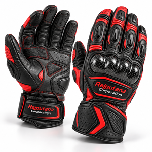 Gants de moto Rajputana Corporation en cuir véritable, gants de course pour motards, protection pour les coureurs, gants en cuir respirant - Product Image 4
