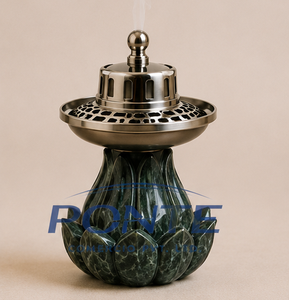 Handcrafted Lotus Brass Dhoop Dani Antique Finish Incense Burner For Home Purification Meditation And Bakhoor Aromatherapy <b>Decor</b> - Product Image 3