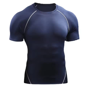 Compression T-shirt Men Summer Sportswear Front Long Sleeve High Quality Quick Dry Eco-Friendly Breathable Athletic Gym T-Shirt - Product Image 2