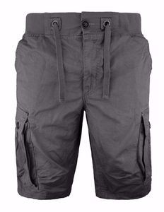 Shorts cargo décontractés pour hommes, taille élastique, six poches, en coton uni teint, respirant, infroissable, séchage rapide, écologique - Product Image 1