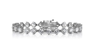 Women's Moissanite 925 Silver Tennis <b>Bracelet</b> Round Brilliant Cut Zircon Geometric Classic Style Fashion <b>Beaded</b> <b>Bracelet</b> - Product Image 2
