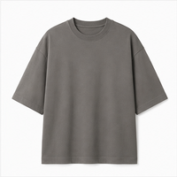 T-shirt Homme Oversize à Manches Courtes en Coton Interlock Effet Étain avec Épaules Tombantes Personnalisé MTS-OVR-0044