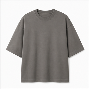 Camiseta de Manga Corta Oversize para Hombre, Personalizada, de Algodón Interlock Pewter, con Hombros Caídos, MTS-OVR-0044 - Product Image 1