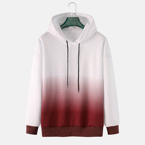 Sudadera con Capucha para Hombre de la Mejor Calidad, Diseño Degradado de Color Blanco a Azul, Corte Regular, Informal, Tejida en Poliéster, para Otoño - Product Image 2