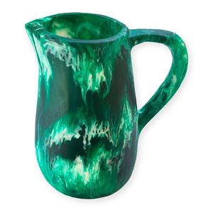 Modern Ivory Marble Look Resin Craft Water Pitcher Handmade Decorative <b>Jug</b> with Handle Stylish Kitchen Dining Tableware for Home - Product Image 6