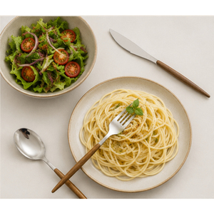 Ensemble de couverts en acier inoxydable de qualité supérieure avec manches en bois d'acacia naturel, pour restaurants gastronomiques et tables de banquet - Product Image 4
