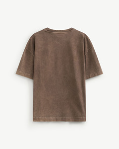 Camiseta de Algodón 100% con Lavado Ácido, Hombros Caídos, Corte Holgado y Recto, Estilo Urbano, Personalizable con Logotipo - Product Image 2