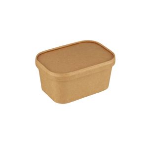 Boîte alimentaire en papier kraft personnalisable, emballage écologique pour boulangerie, boîte à emporter pour déjeuner avec logo personnalisé - Product Image 1