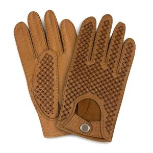 Mitaines en cuir beige à doigts complets, compatibles écran tactile, avec détection de pointe, pour usage quotidien décontracté en hiver et la conduite, paume à grain doux et poignet fendu - Product Image 3