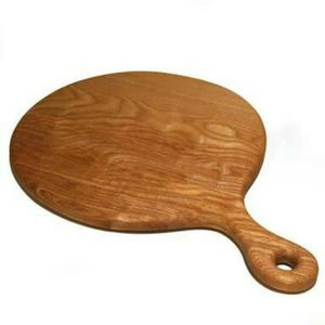 Tabla de cortar redonda de madera de acacia de alta calidad, plato para servir verduras con asa, tabla de picar para el hogar y restaurantes, en venta. - Product Image 2