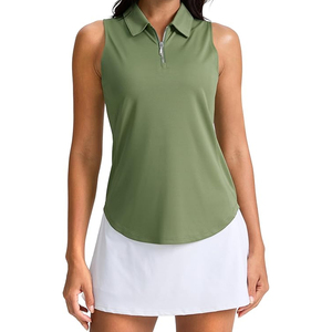 เสื้อโปโลผู้หญิง ปี 2026 พิมพ์ลายแบบซับลิเมชั่น ผ้าไหมเนื้อดี สำหรับกอล์ฟ เทนนิส สีเขียวล้วน ผ้าแห้งเร็ว - Product Image 1