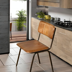Sillas de Comedor de Cuero de Alta Demanda, Cuero Genuino de Primera Calidad, Modernas, para Restaurante, Hogar, Cocina, Cafetería, Uso Diario - Product Image 1