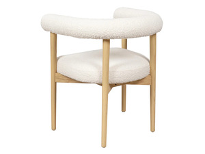 Juego de Comedor Moderno de Lujo en Madera de Teca Sólida Color Crema, 6 Sillas, Mesa Ovalada para Cocina, Muebles Contemporáneos para el Hogar y la Villa - Product Image 3
