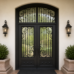 Porte de sécurité en acier forgé sur mesure avec un design élégant, une construction robuste, une finition durable pour l'entrée principale d'une maison de luxe - Product Image 1