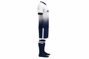 Ensemble de maillots de football personnalisables pour hommes, col en V uni, manches courtes, respirant, écologique, coupe athlétique, uniforme en polyester pour adultes - Product Image 5