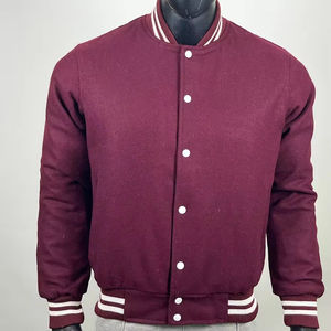 Veste universitaire de baseball personnalisée à prix abordable pour hommes, en laine, col montant, style Letterman, vente en gros pour l'hiver - Product Image 1
