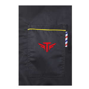 Tactus Industries Professional Barber Shirt Jacket for <b>Men</b> <b>Black</b> Sleeveless 2 Pockets for Barber Tools One Way Zipper Breathable - Product Image 6