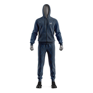 Survêtements à capuche pour hommes personnalisés, style sportif, imprimés, pour le printemps, en tissu respirant polyester/coton écologique - Product Image 5