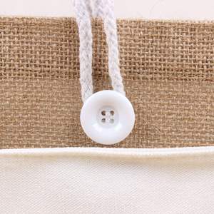 Sac fourre-tout promotionnel en jute avec revêtement imperméable et impression de logo personnalisé - Product Image 1