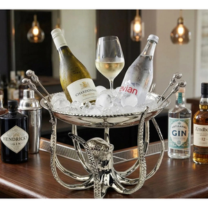 Exclusive Aluminum Serving <b>Tray</b> With Octopus Stand Round Shape <b>Tray</b> Modern <b>Raw</b> Metal Style Food Servers <b>Trays</b> and Platter Supply - Product Image 5