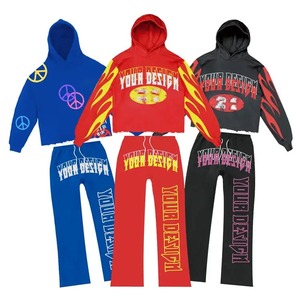Survêtements d'hiver unisexes personnalisés, épais, avec capuche, pantalon évasé, respirants, coupe-vent, imprimés en 3D - Product Image 1