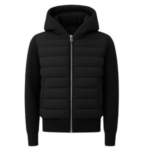 Veste hybride zippée coupe ajustée pour hommes sur mesure en usine pour le printemps automne chaud avant rembourré et dos en laine - Product Image 5