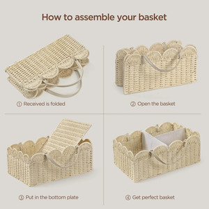 Handwoven Kid Storage Basket Cute Baby Organizer Natural Seagrass Wicker Basket Decorative Children Toy Storage <b>Bin</b> Eco Friendly - Product Image 4