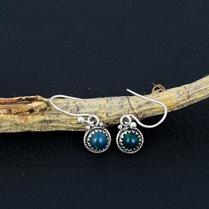 Women <b>Dangle</b> <b>Earring</b> Natural <b>Black</b> Ethiopian Opal October Birthstone Wedding Birthday Handmade Jewelry 925 Sterling Silver - Product Image 3
