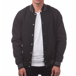 OEM Custom Design Windbreaker Unisex Customised and Breathable Product <b>Covered</b> <b>Button</b> Varsity Jacket Men - Product Image 6