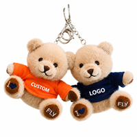 Porte-clés Ours en Peluche Ultra Doux, Breloque de Sac à Dos, Personnalisable avec Logo, Cadeau d'Anniversaire, de Remise de Diplôme ou de Noël