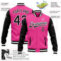 Blousons de baseball personnalisés pour hommes à faible MOQ avec votre logo – Personnalisation rapide – Blousons universitaires tricotés unisexes avec broderie