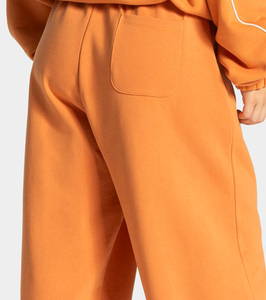 Pantalones Deportivos Extra Grandes para Mujer, Diseño de Contraste en Color Pumpkin, Felpa de Algodón, Cintura Elástica, Bolsillo Trasero, Calidad Premium, Estilo Jogger de Pierna Ancha - Product Image 4